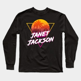 Janet Jackson - Proud Name Retro 80s Sunset Aesthetic Design Long Sleeve T-Shirt